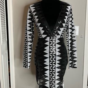 Sexy Sequence Split Dress